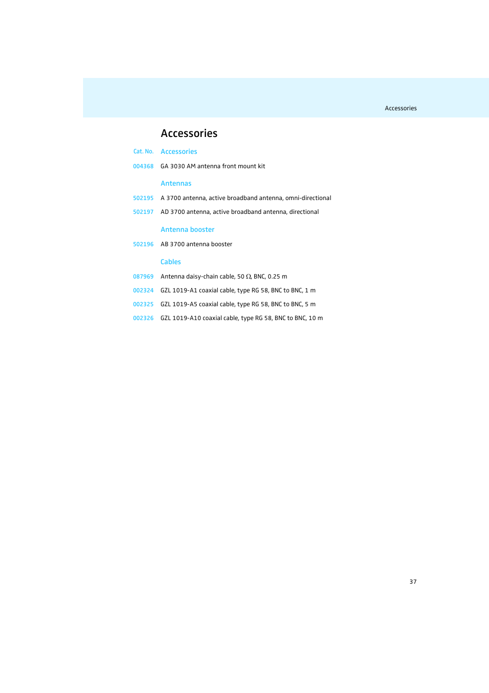 Accessories | Sennheiser Rack-mount Receivers EM 2050 User Manual | Page 38 / 44