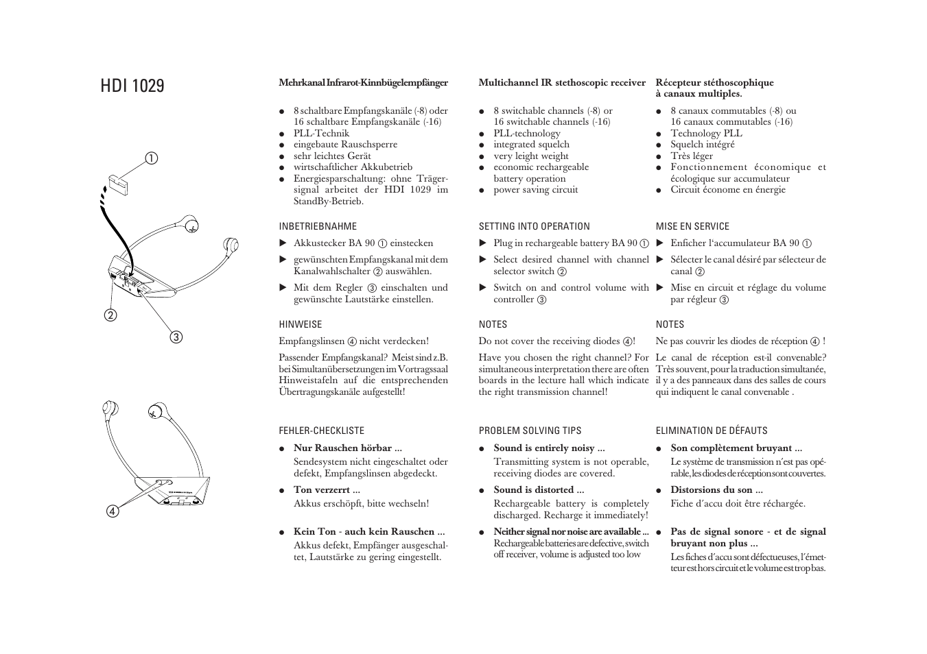 Hdi 1029 | Sennheiser INFRAROT HDI 1029-PLL 16 User Manual | Page 2 / 2