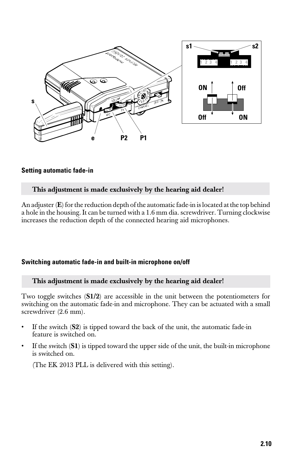 Setting automatic fade-in | Sennheiser System 2013 PLL User Manual | Page 28 / 69