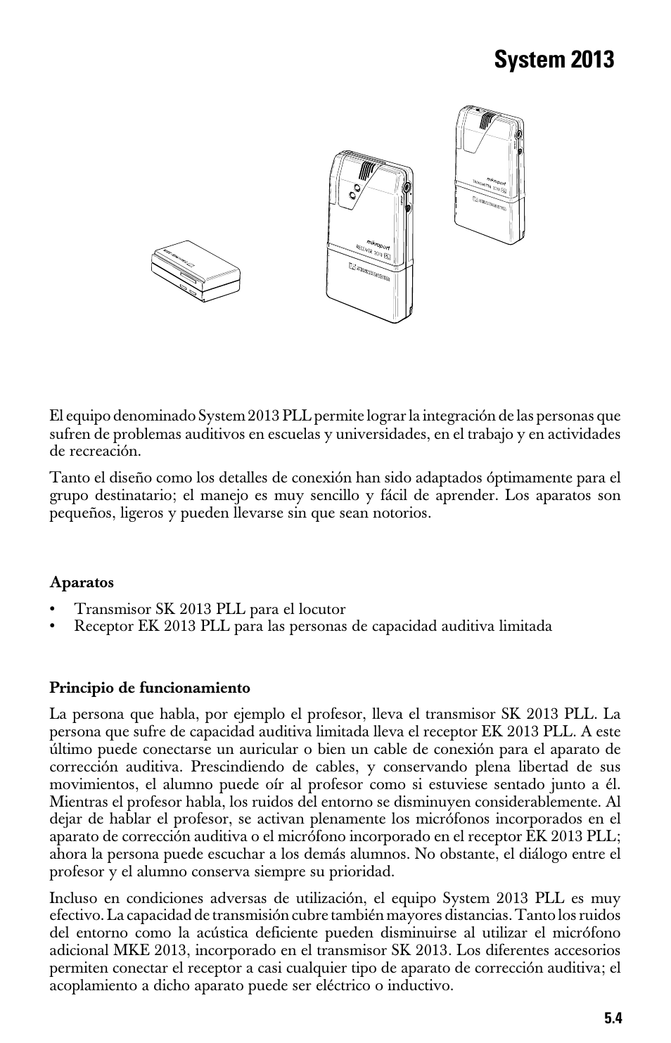 System 2013, Principio de funcionamiento | Sennheiser System 2013 PLL User Manual | Page 56 / 69