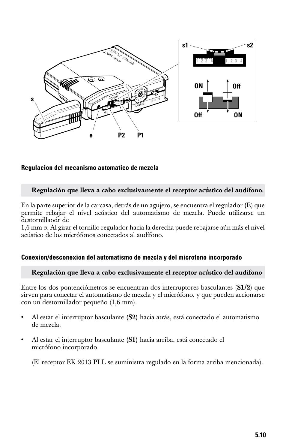 Regulacion del mecanismo automatico de mezcla | Sennheiser System 2013 PLL User Manual | Page 62 / 69