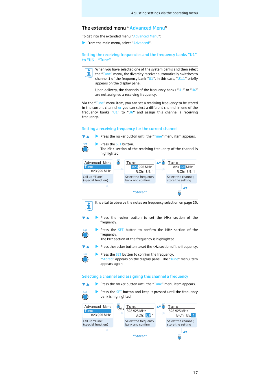 The extended menu “advanced menu, The extended menu “advance, The extended menu “ advanced menu | Sennheiser EK 300 IEM User Manual | Page 18 / 29
