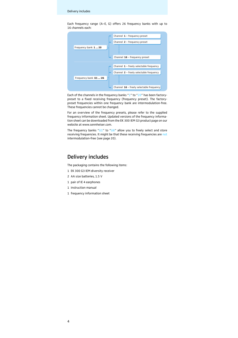 Delivery includes | Sennheiser EK 300 IEM User Manual | Page 5 / 29