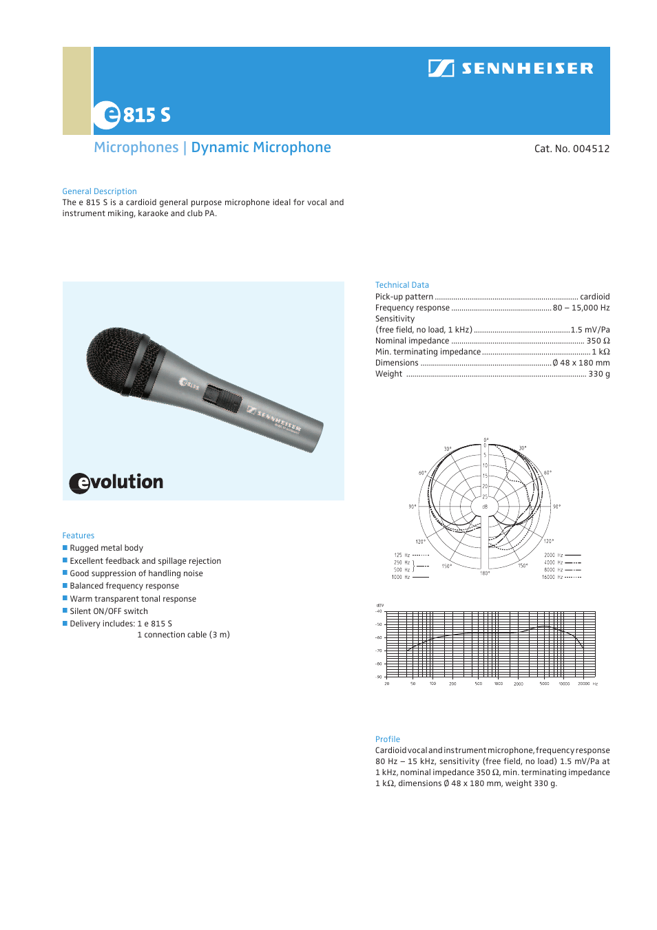 Sennheiser Evolution E 815-S User Manual | 1 page