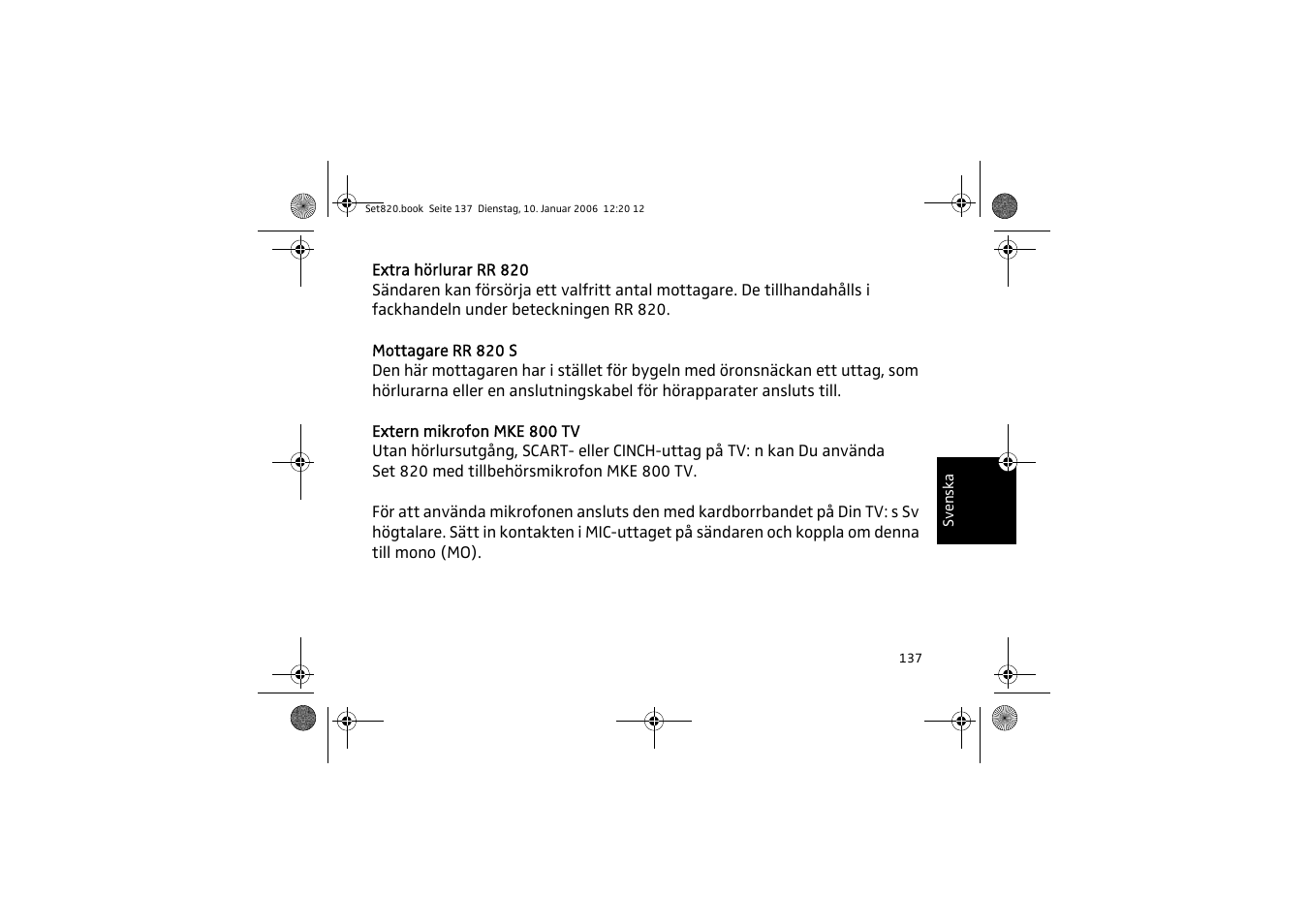 Sennheiser Set 820 User Manual | Page 137 / 148