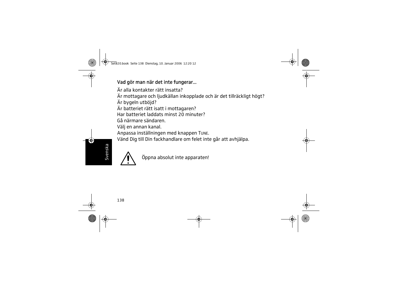 Sennheiser Set 820 User Manual | Page 138 / 148