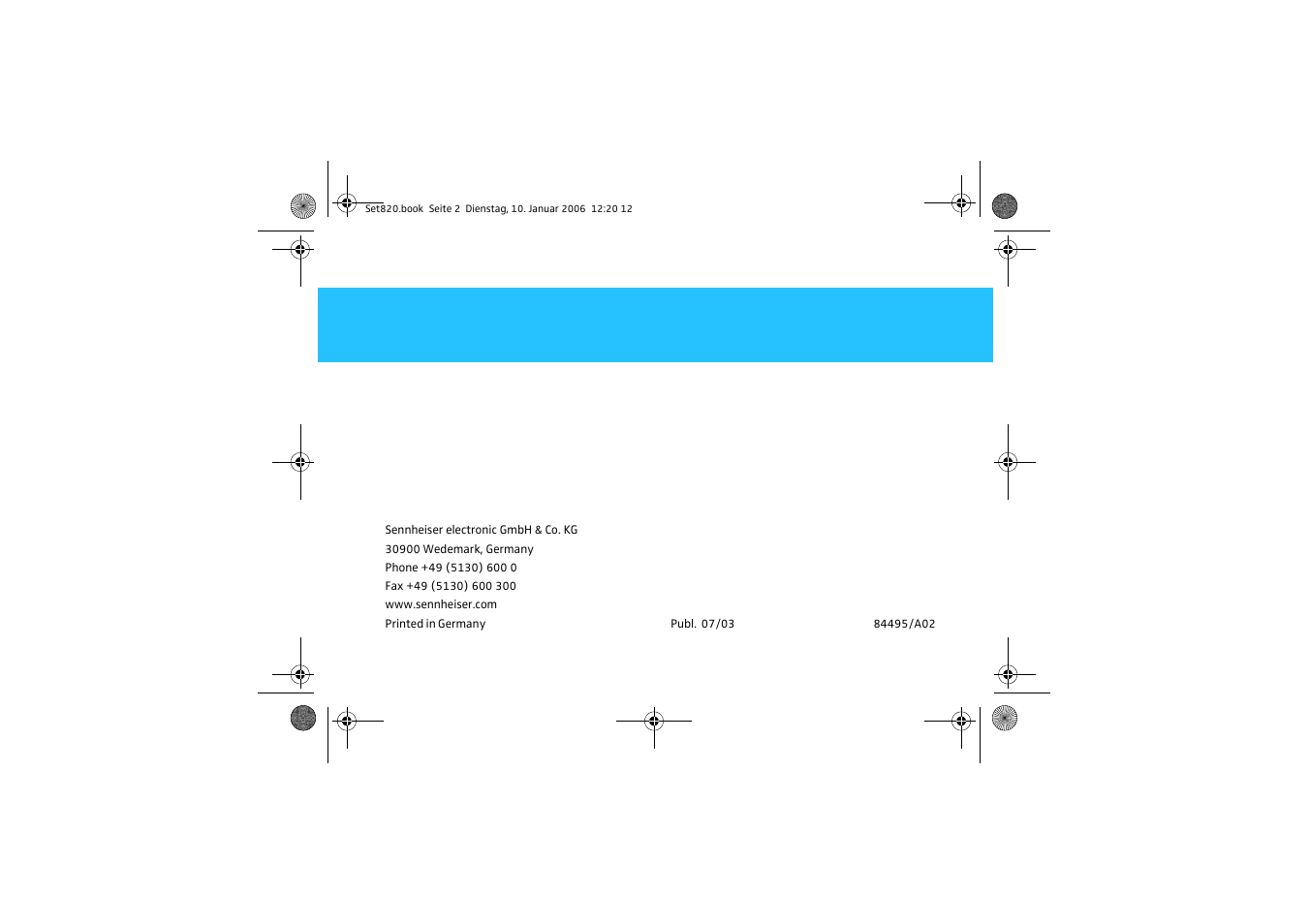 Sennheiser Set 820 User Manual | Page 148 / 148