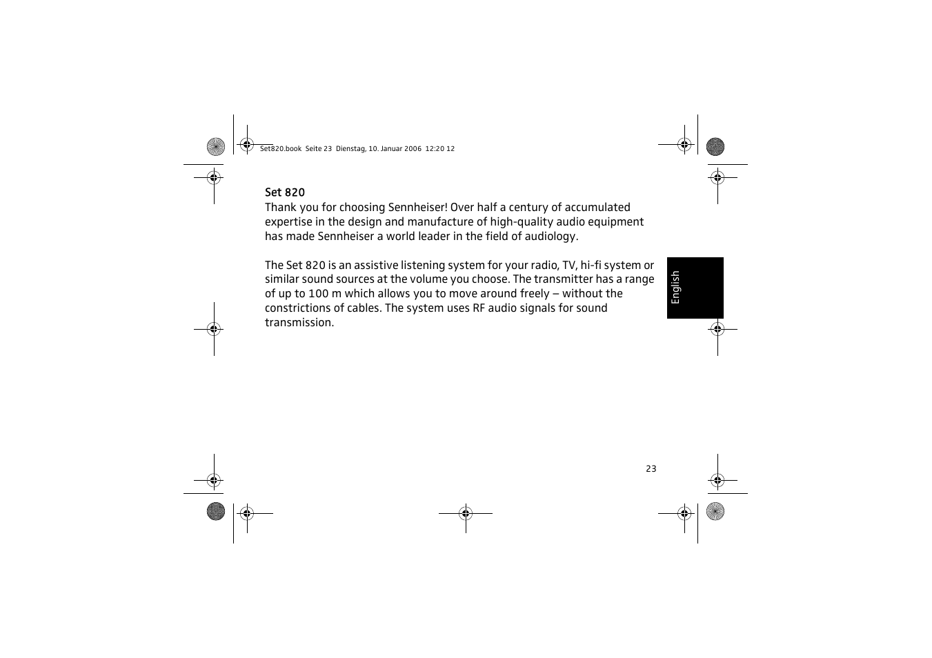 Sennheiser Set 820 User Manual | Page 23 / 148