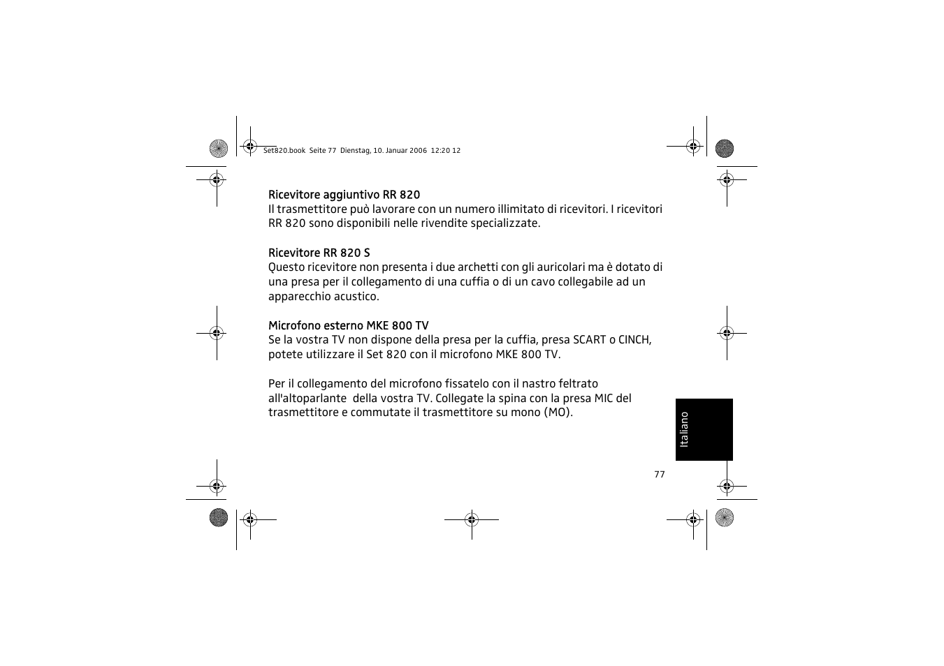 Sennheiser Set 820 User Manual | Page 77 / 148