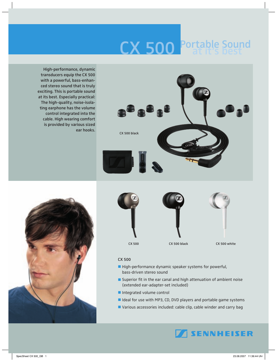 Sennheiser CX 500 black User Manual | 2 pages