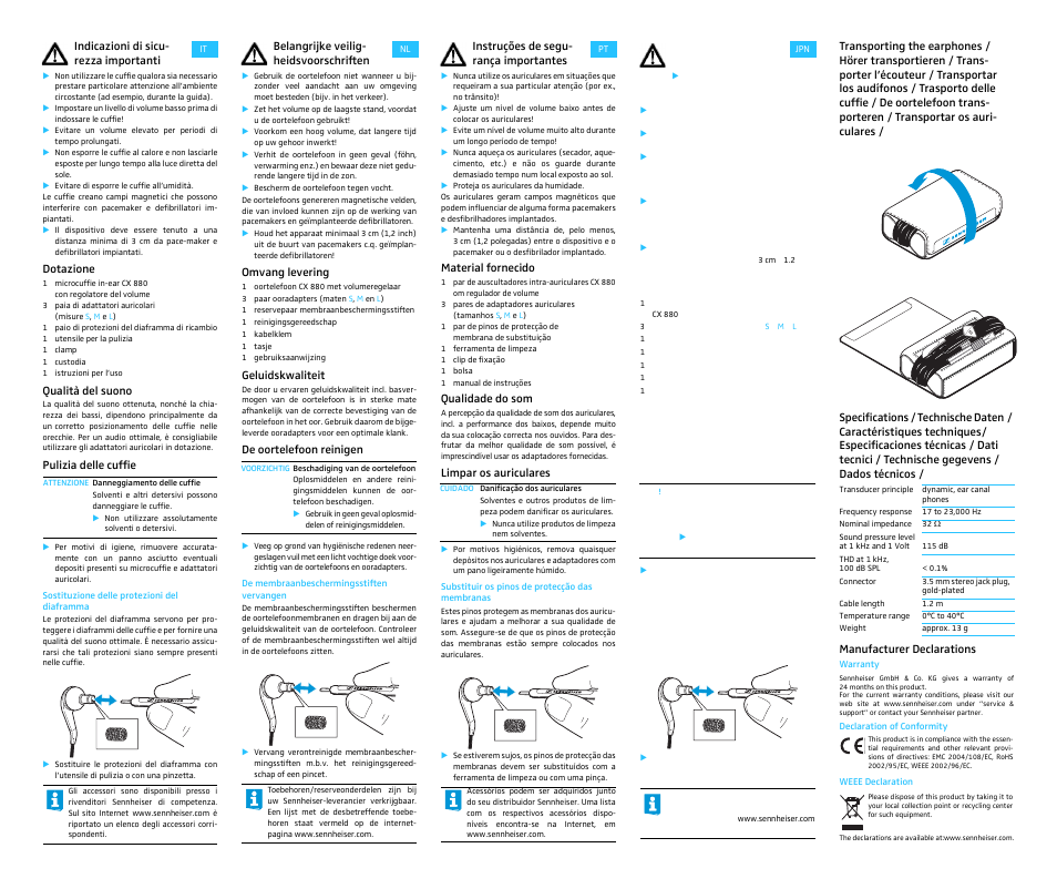 Sennheiser CX 880 User Manual | Page 2 / 2