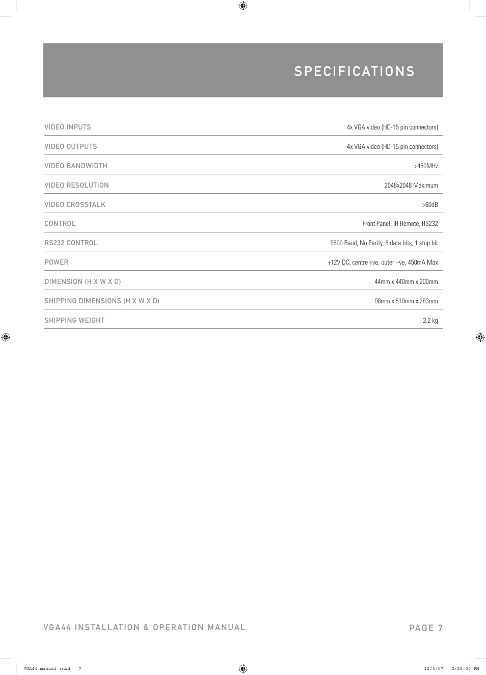 Australian Monitor VGA44 User Manual | Page 7 / 8