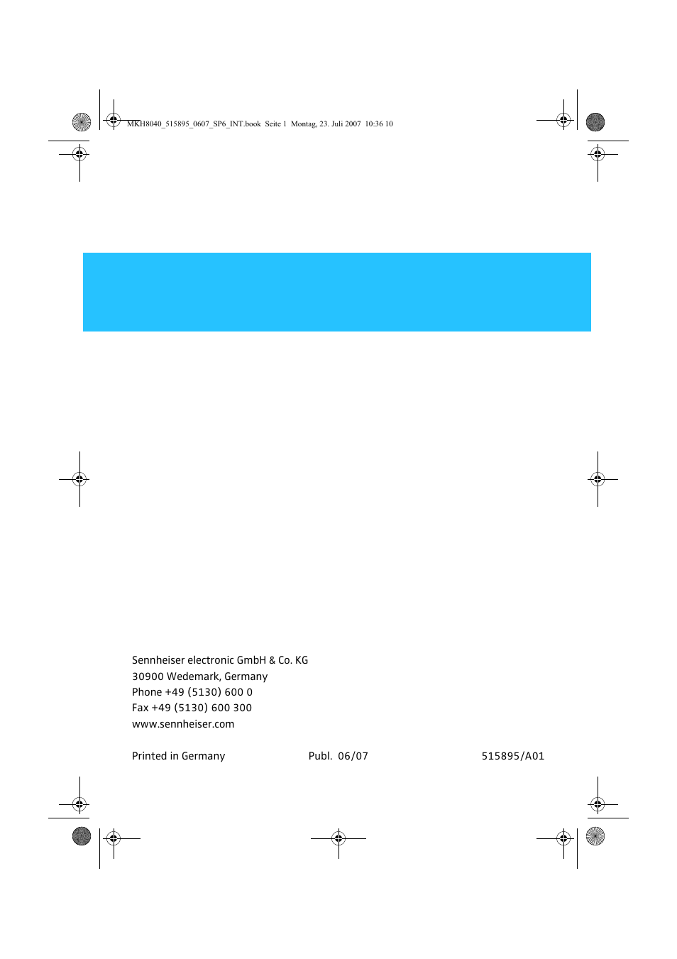 Sennheiser MKH 8040 User Manual | Page 13 / 13