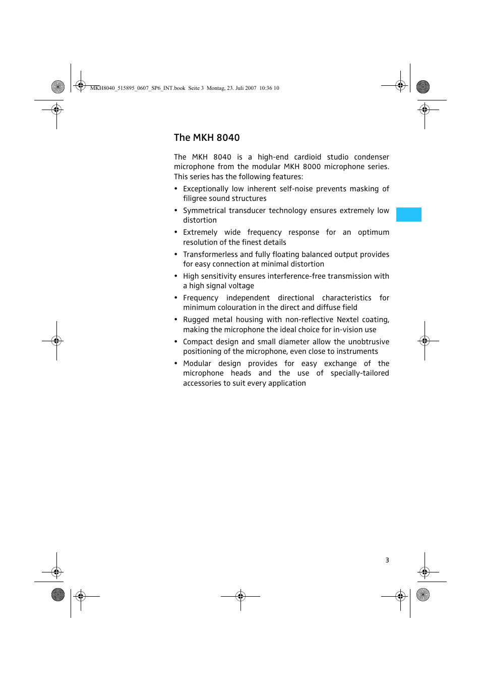 The mkh 8040 | Sennheiser MKH 8040 User Manual | Page 5 / 13