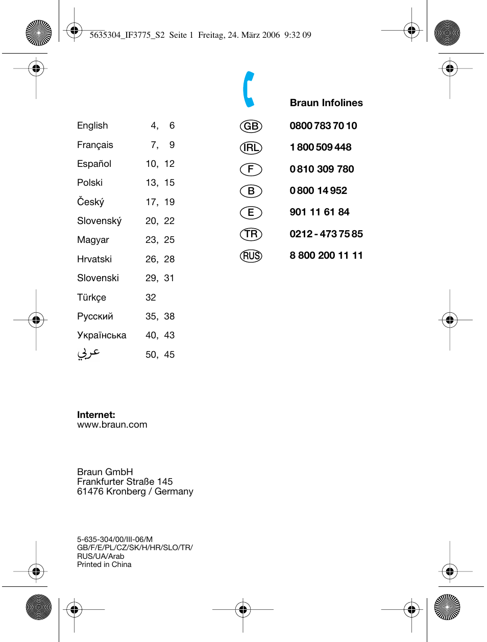 Braun 3775 User Manual | Page 2 / 50