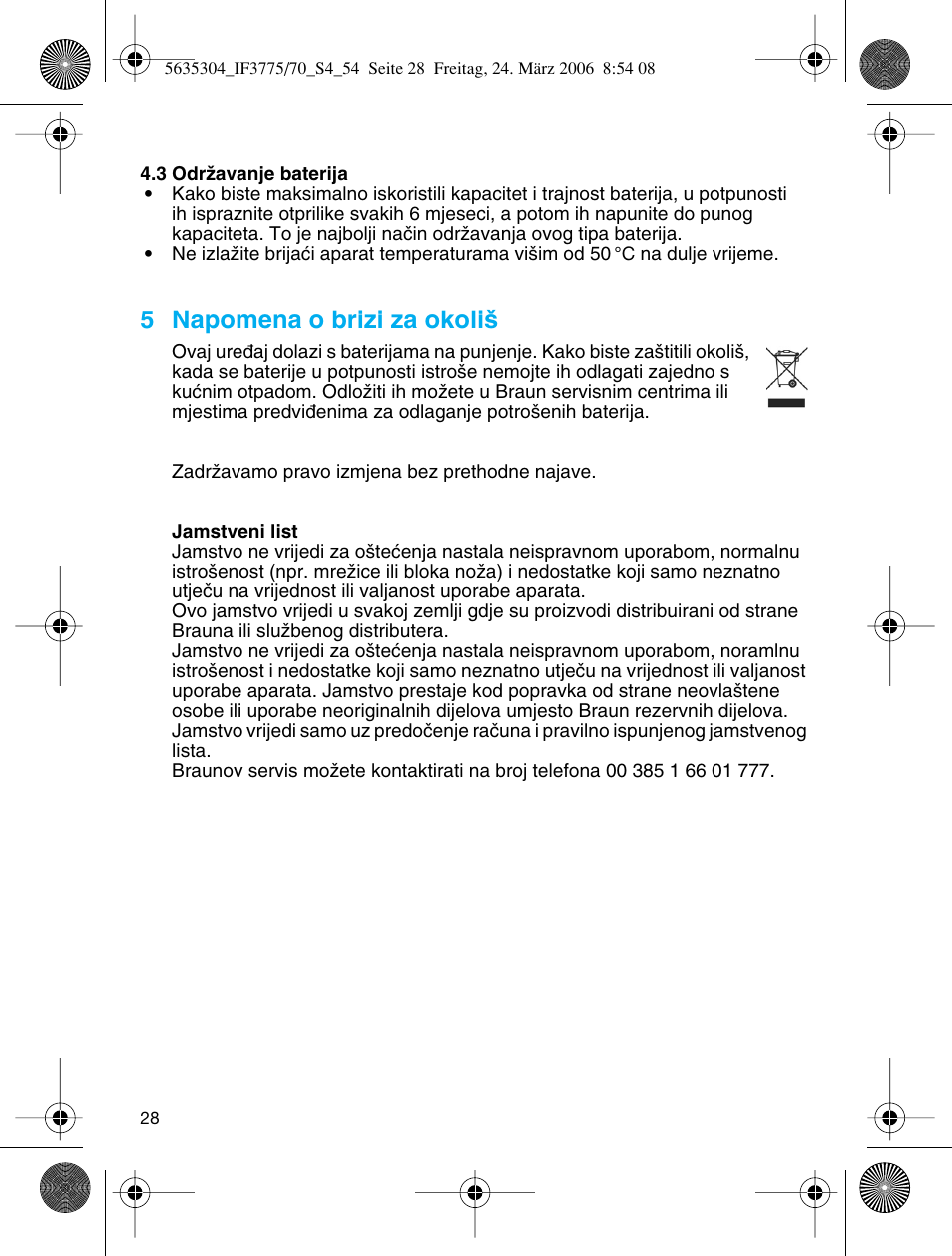 5 napomena o brizi za okoli | Braun 3775 User Manual | Page 28 / 50