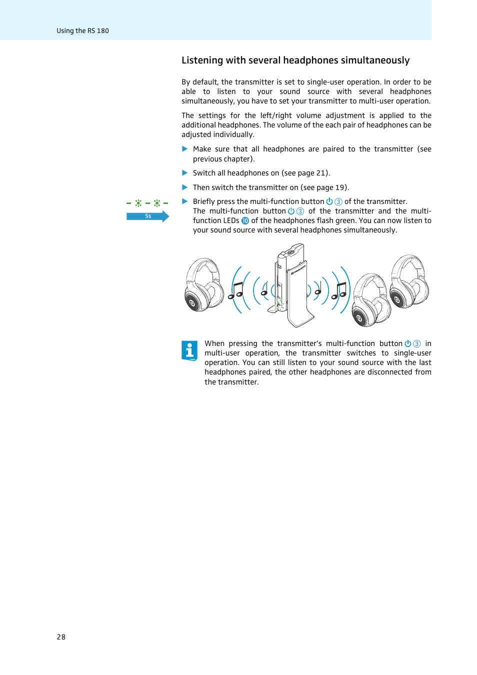 Listening with several headphones simultaneously | Sennheiser 502875 User Manual | Page 29 / 38