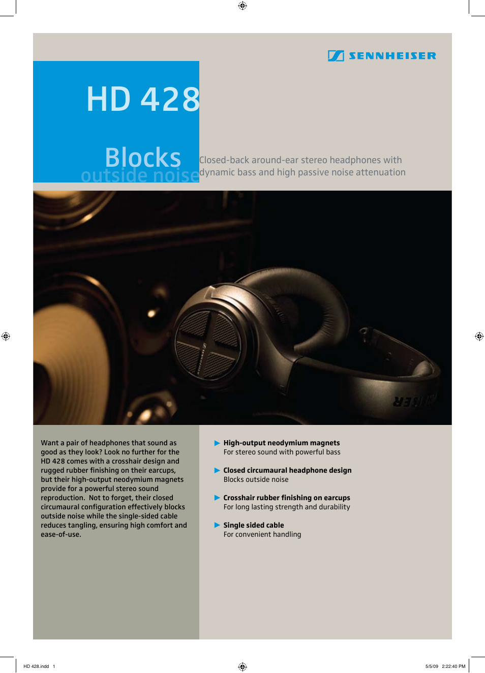 Sennheiser HD 428 User Manual | 2 pages