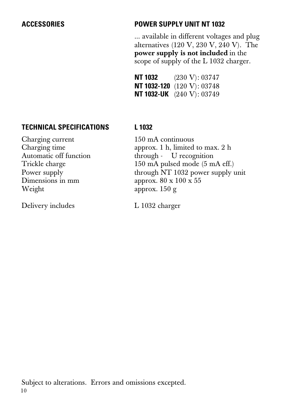 Sennheiser Double Charger L 1032 User Manual | Page 10 / 28