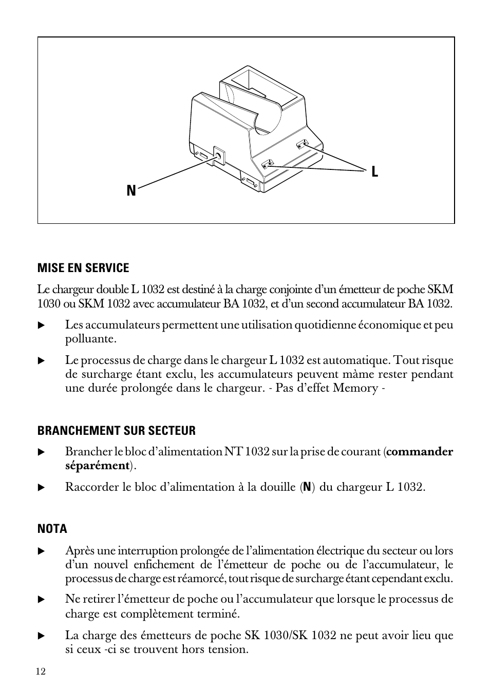 Sennheiser Double Charger L 1032 User Manual | Page 12 / 28