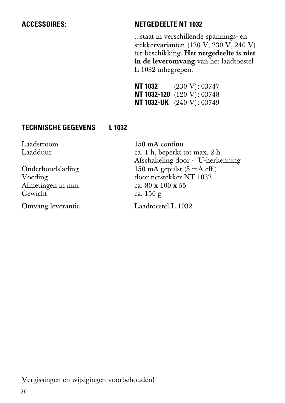 Sennheiser Double Charger L 1032 User Manual | Page 26 / 28