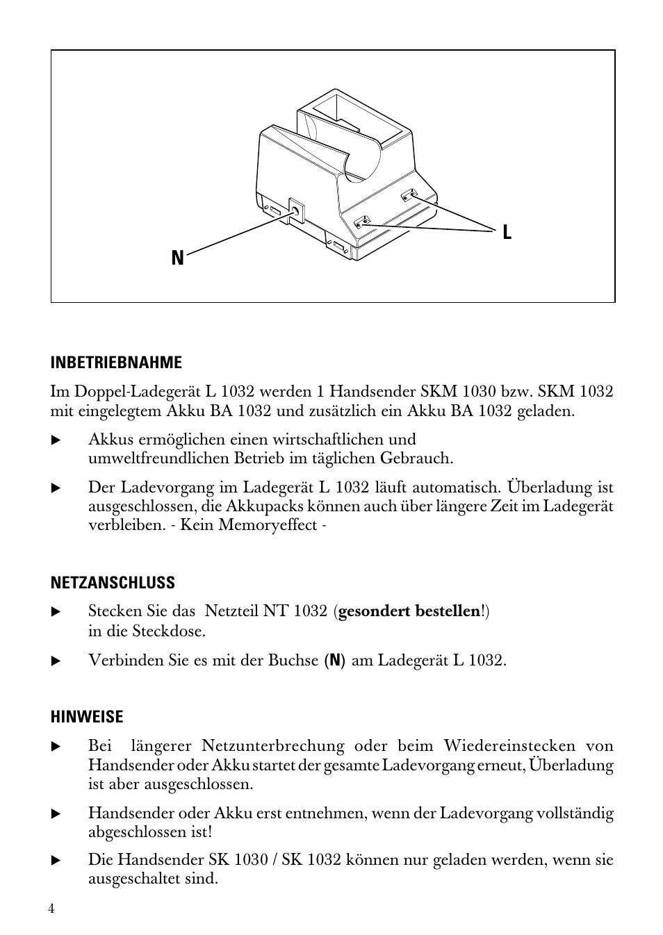 Sennheiser Double Charger L 1032 User Manual | Page 4 / 28