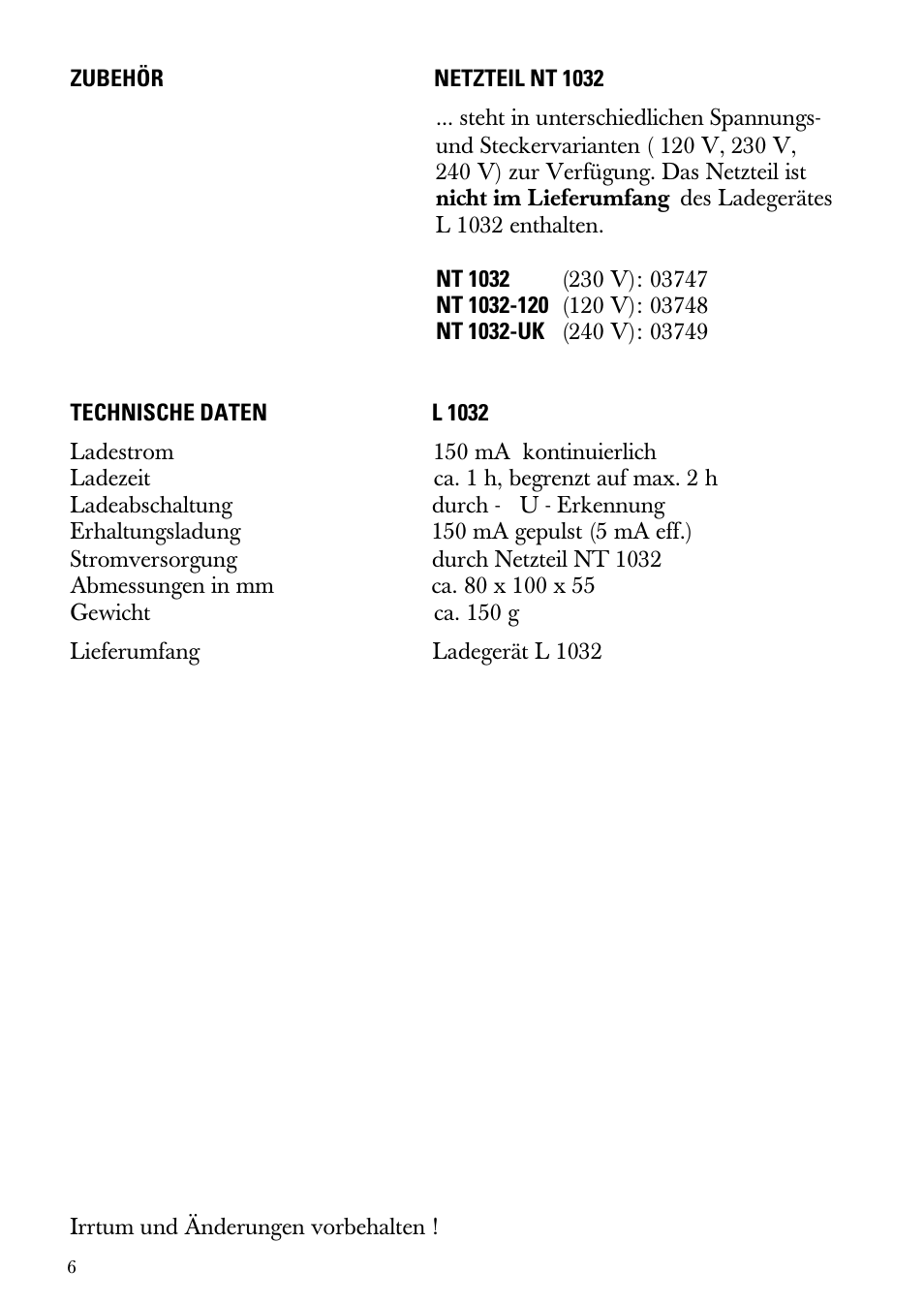 Sennheiser Double Charger L 1032 User Manual | Page 6 / 28