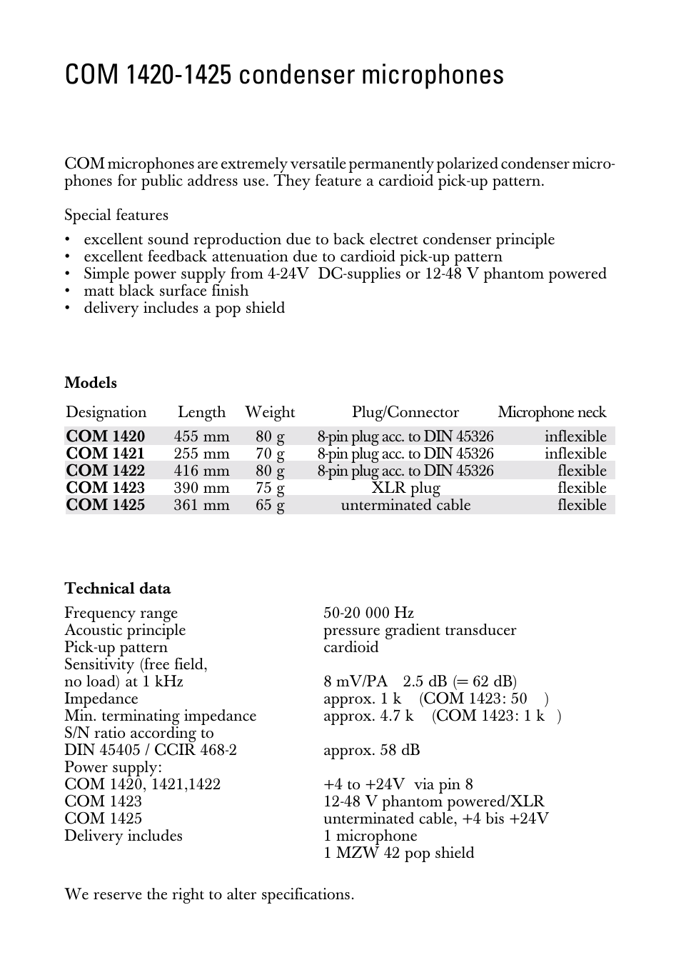Instructions for use | Sennheiser COM 1420 User Manual | Page 3 / 8