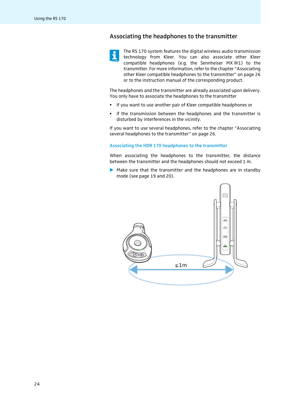 Associating the headphones to the transmitter | Sennheiser 502874 User Manual | Page 25 / 37