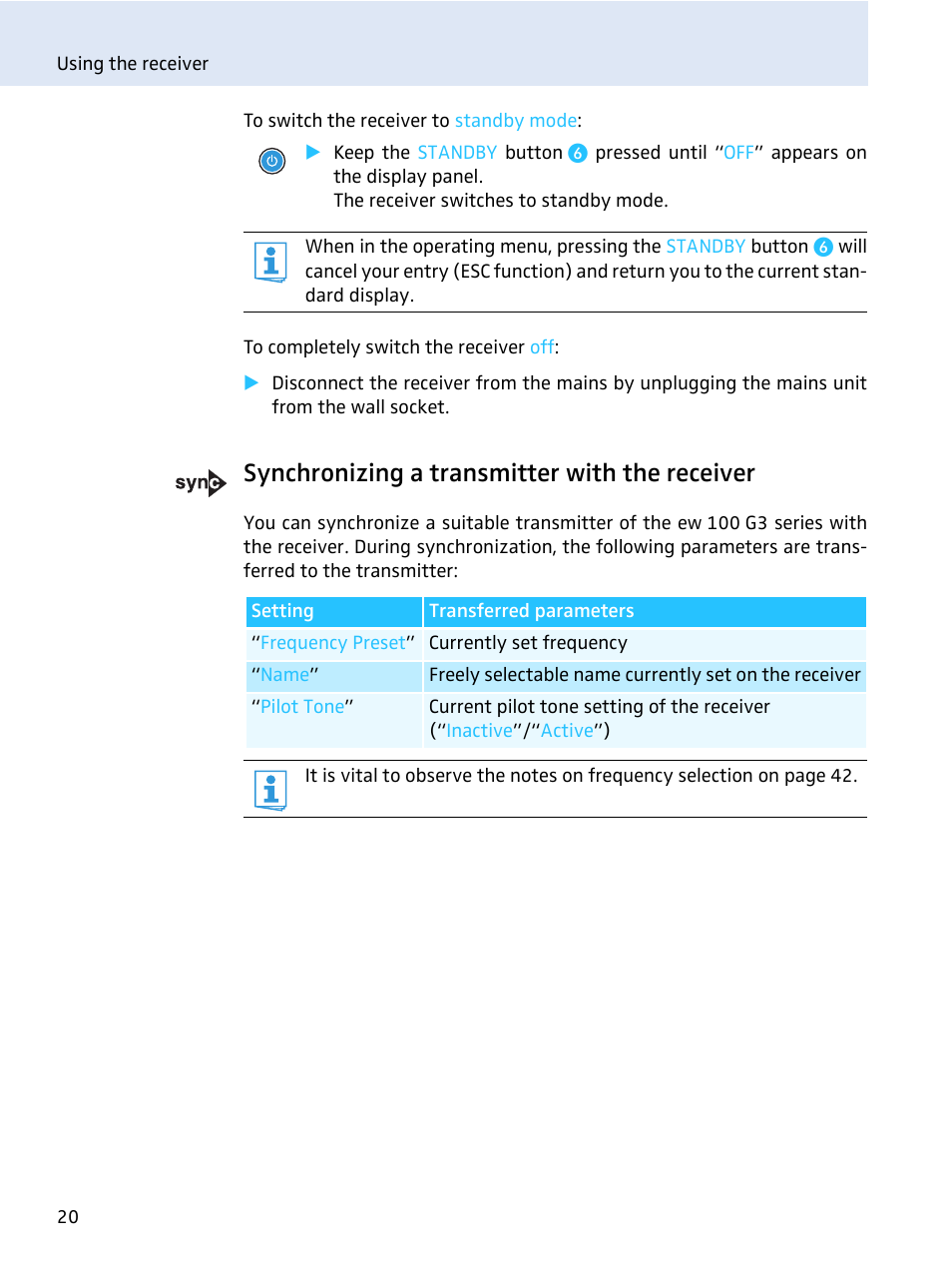 Synchronizing a transmitter with the receiver | Sennheiser evolution wireless series EM 100 User Manual | Page 21 / 59