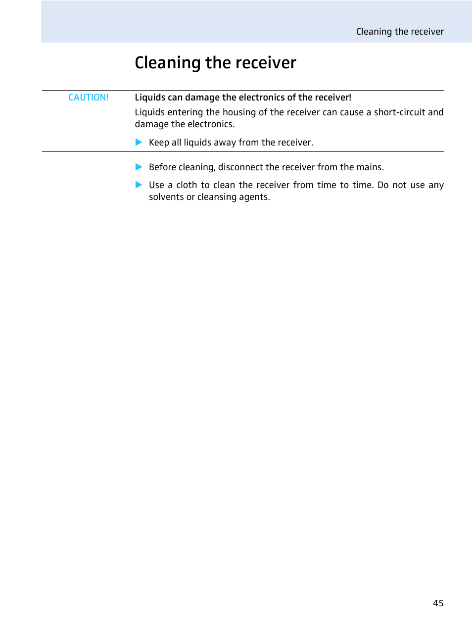 Cleaning the receiver | Sennheiser evolution wireless series EM 100 User Manual | Page 46 / 59