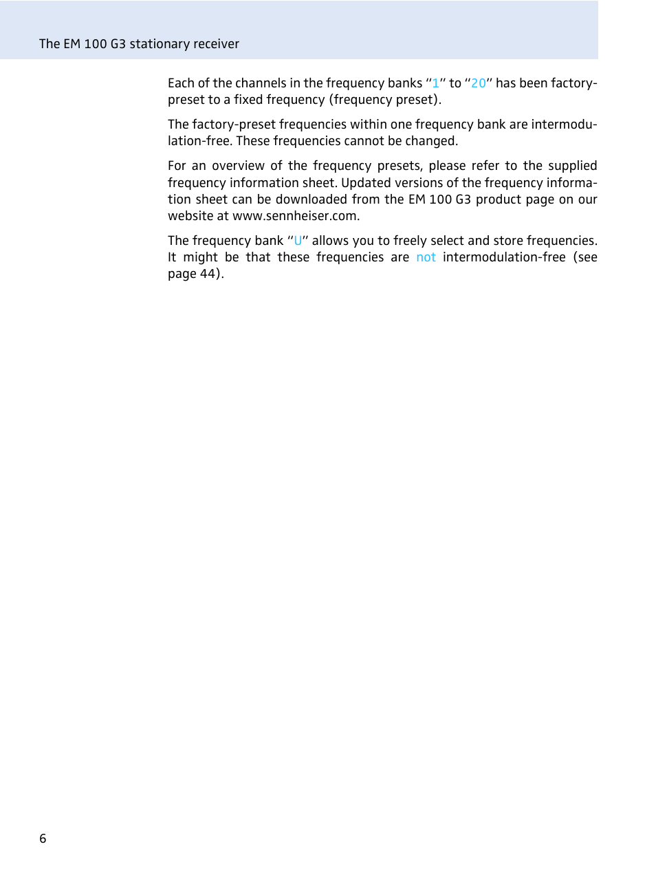 Sennheiser evolution wireless series EM 100 User Manual | Page 7 / 59