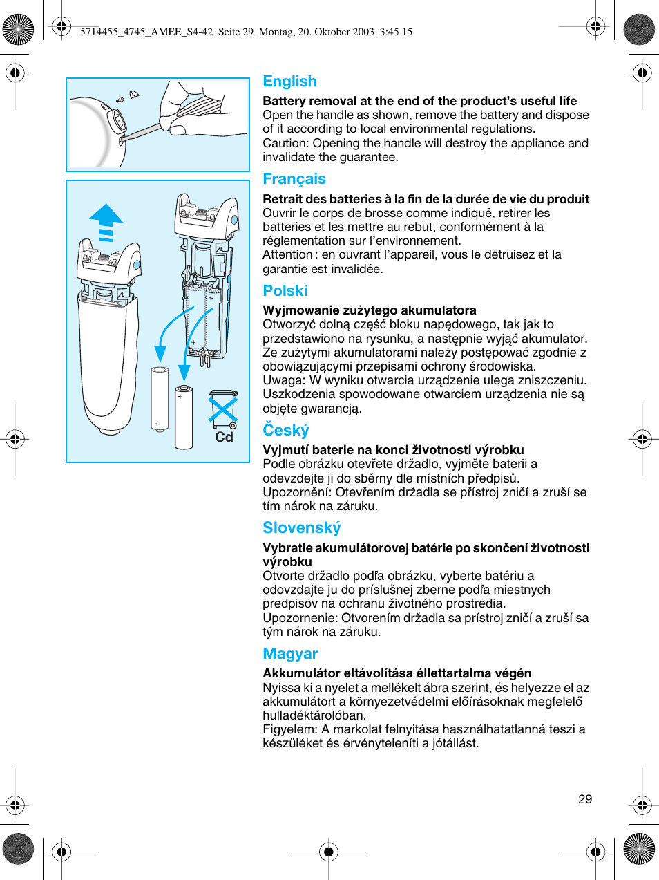 Braun 4745 User Manual | Page 29 / 39