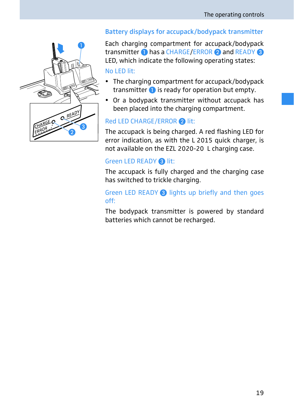 Battery displays for accupack/bodypack transmitter | Sennheiser 2020 User Manual | Page 21 / 60