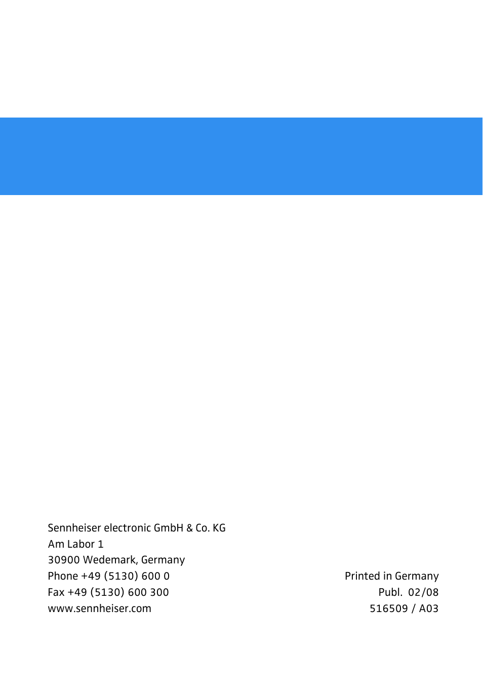 Sennheiser 2020 User Manual | Page 60 / 60