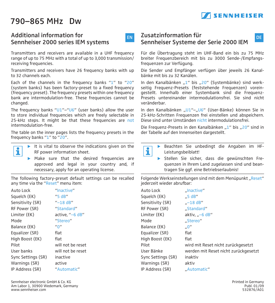 Sennheiser 2000 User Manual | 7 pages