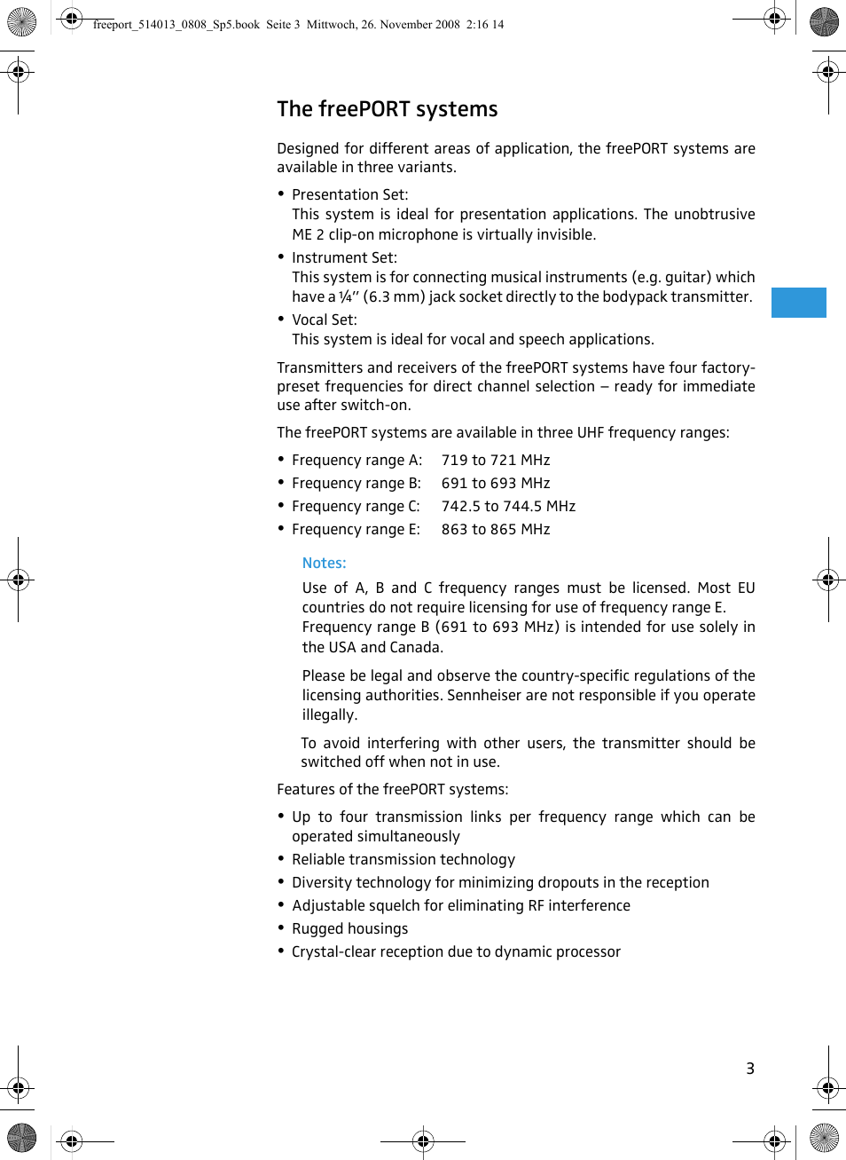 The freeport systems | Sennheiser Freeport User Manual | Page 4 / 16