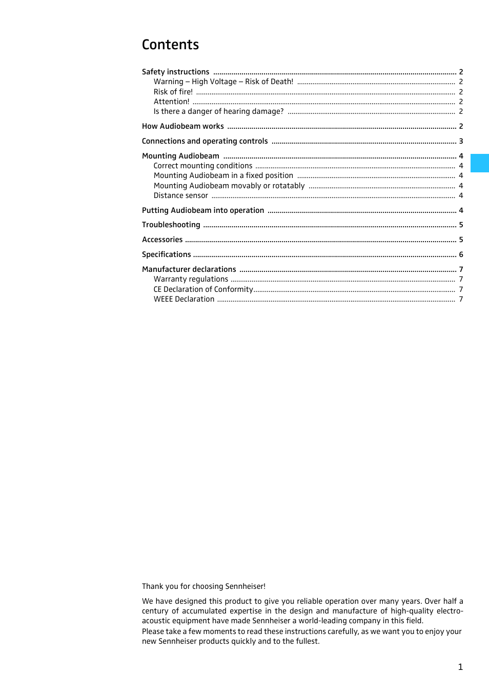 Sennheiser Audiobeam User Manual | Page 3 / 10