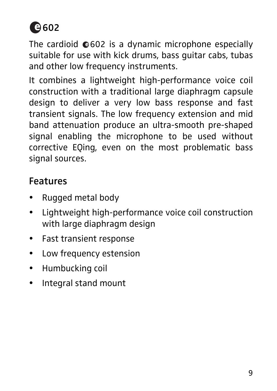 Features | Sennheiser 602 User Manual | Page 3 / 10