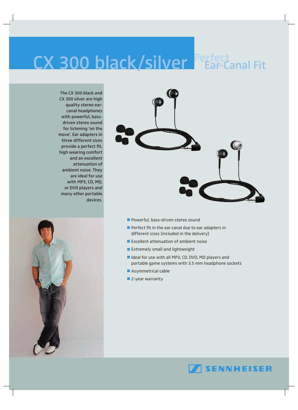 Sennheiser Earphones CX 300 silver User Manual | 2 pages