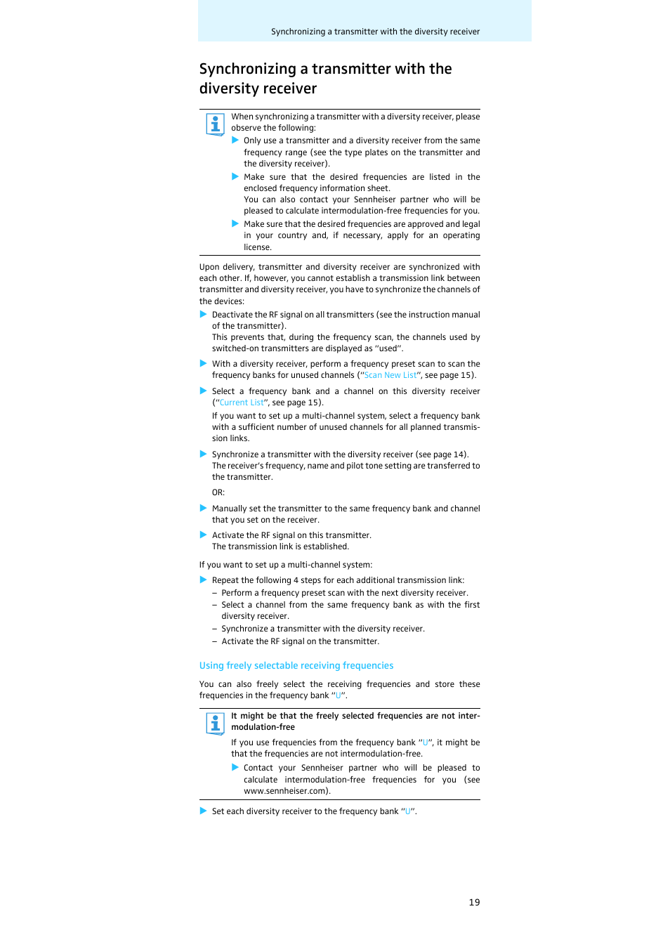 Sennheiser Diversity Receiver EK 100 G3 User Manual | Page 20 / 28