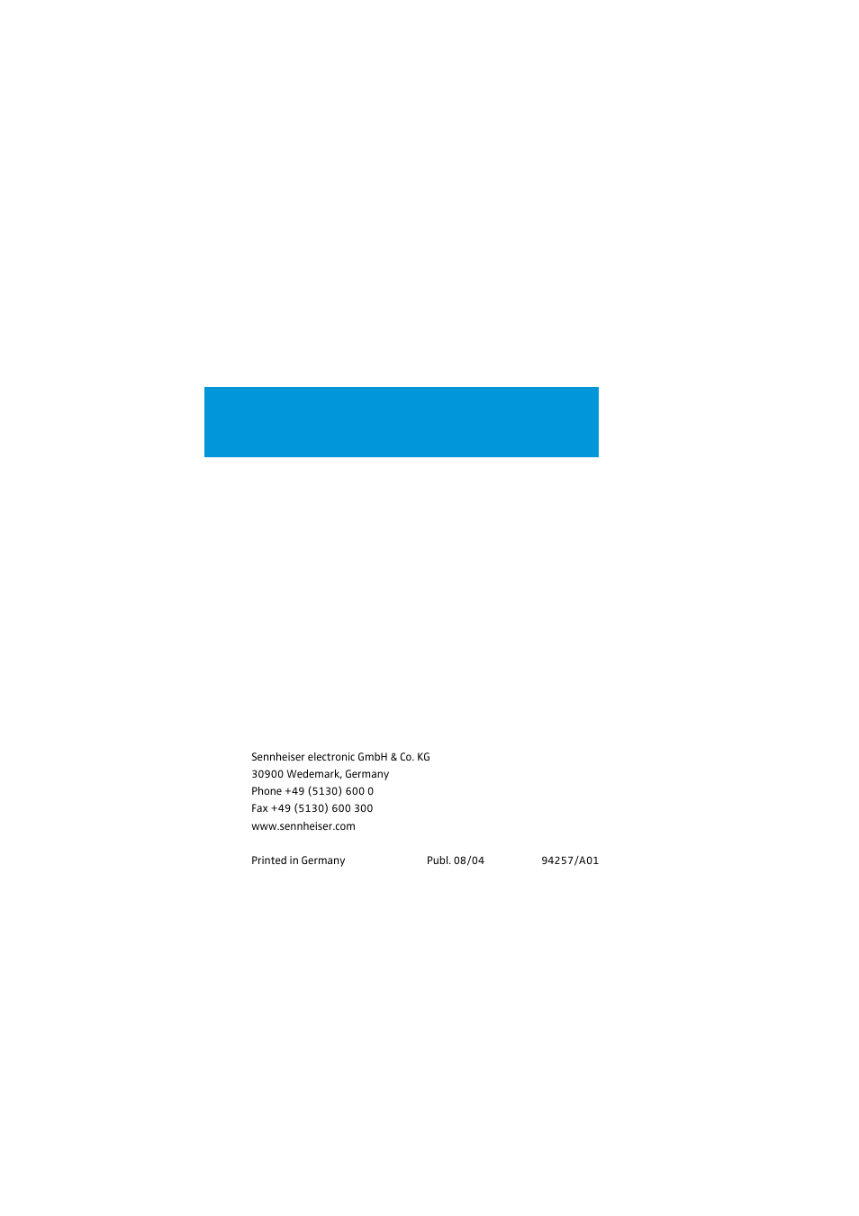 Sennheiser 905 User Manual | Page 40 / 40