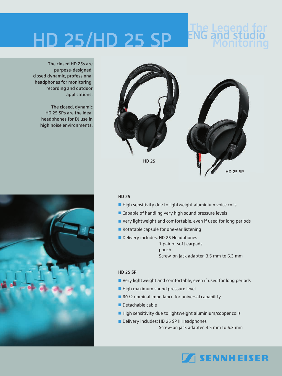 Sennheiser HD 25 SP User Manual | 2 pages