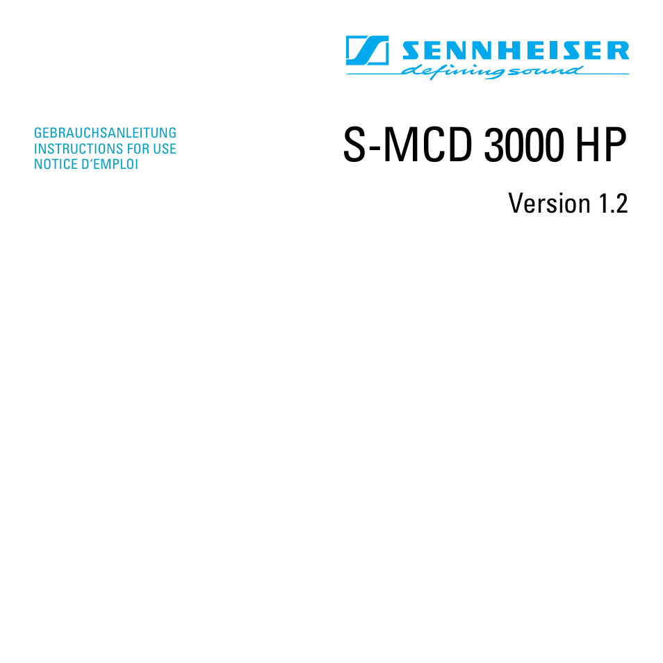 Sennheiser S-MCD 3000 HP User Manual | 134 pages