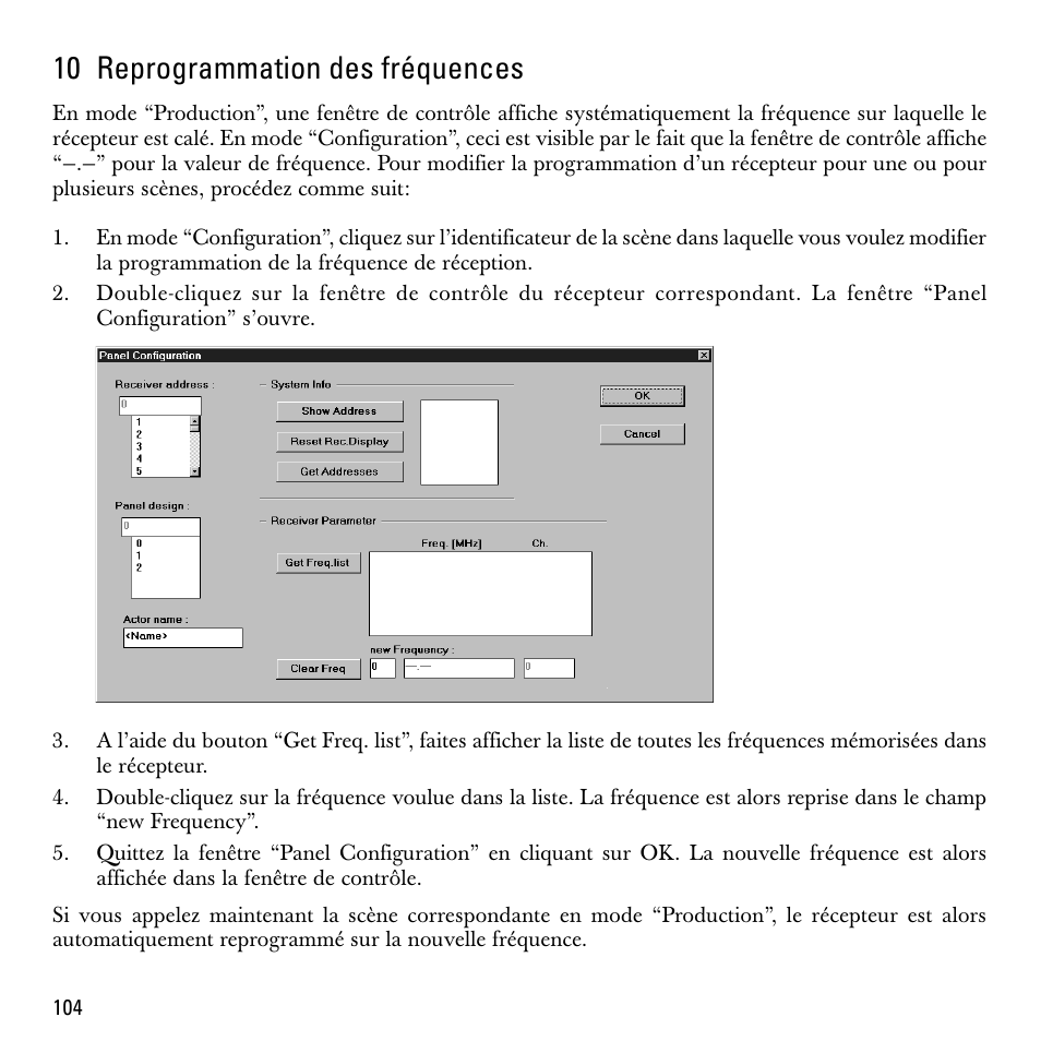 10 reprogrammation des fréquences | Sennheiser S-MCD 3000 HP User Manual | Page 104 / 134