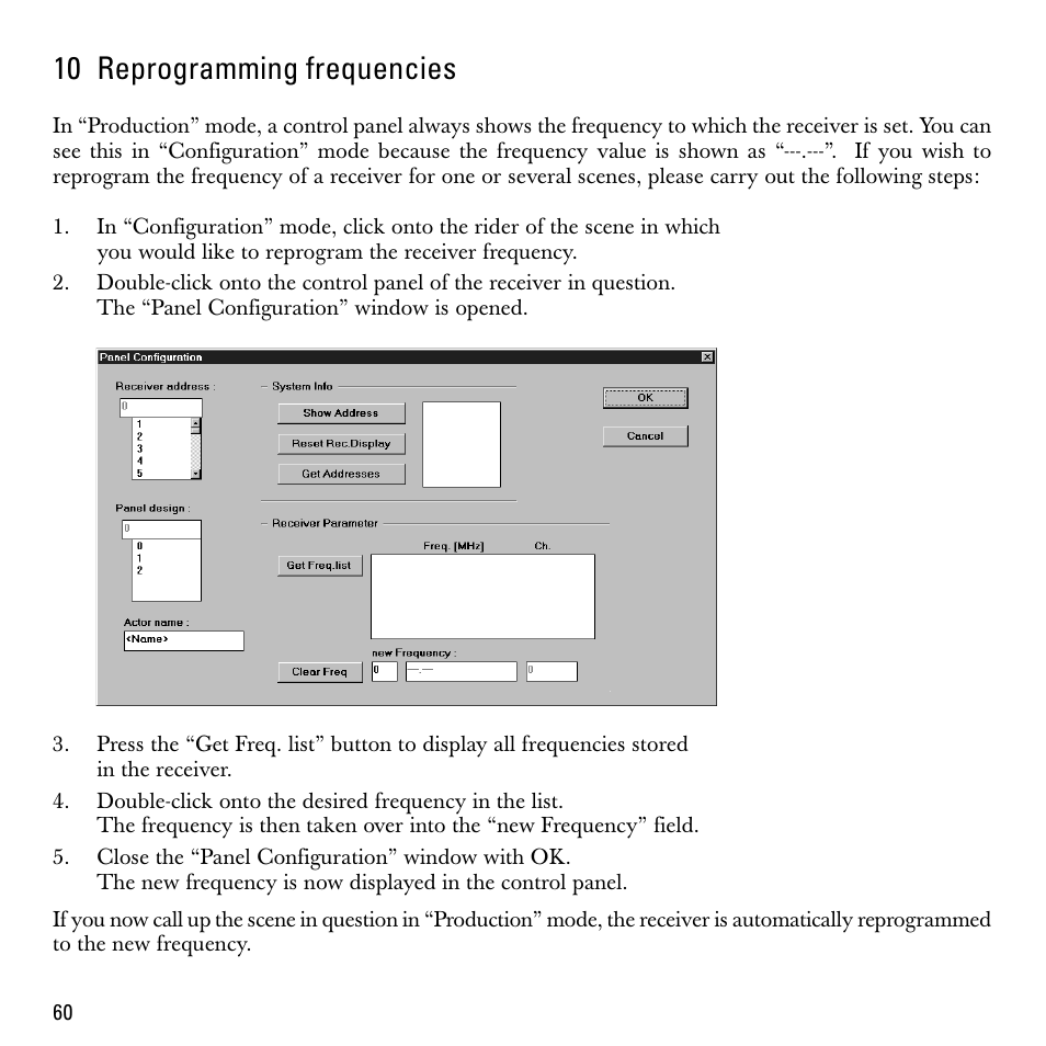 10 reprogramming frequencies | Sennheiser S-MCD 3000 HP User Manual | Page 60 / 134