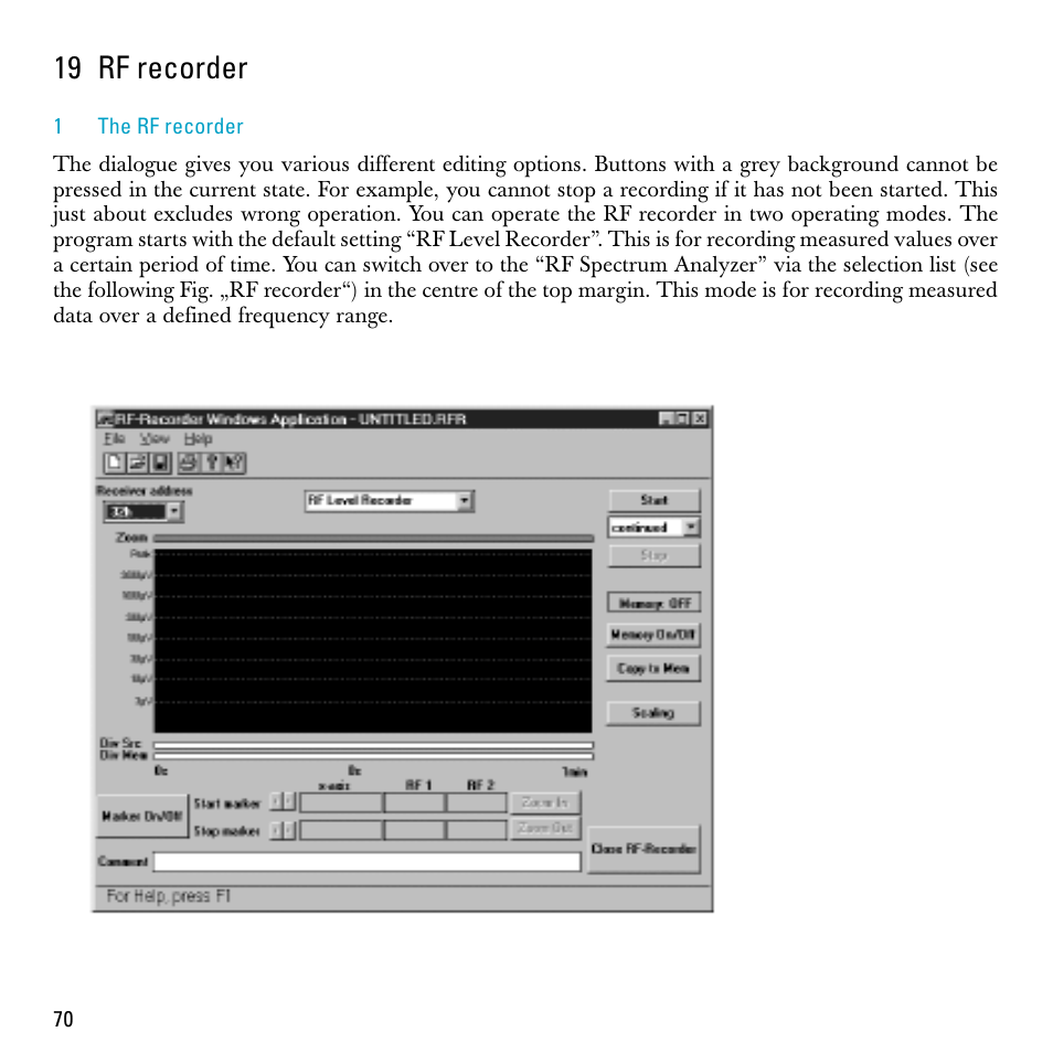 19 rf recorder | Sennheiser S-MCD 3000 HP User Manual | Page 70 / 134