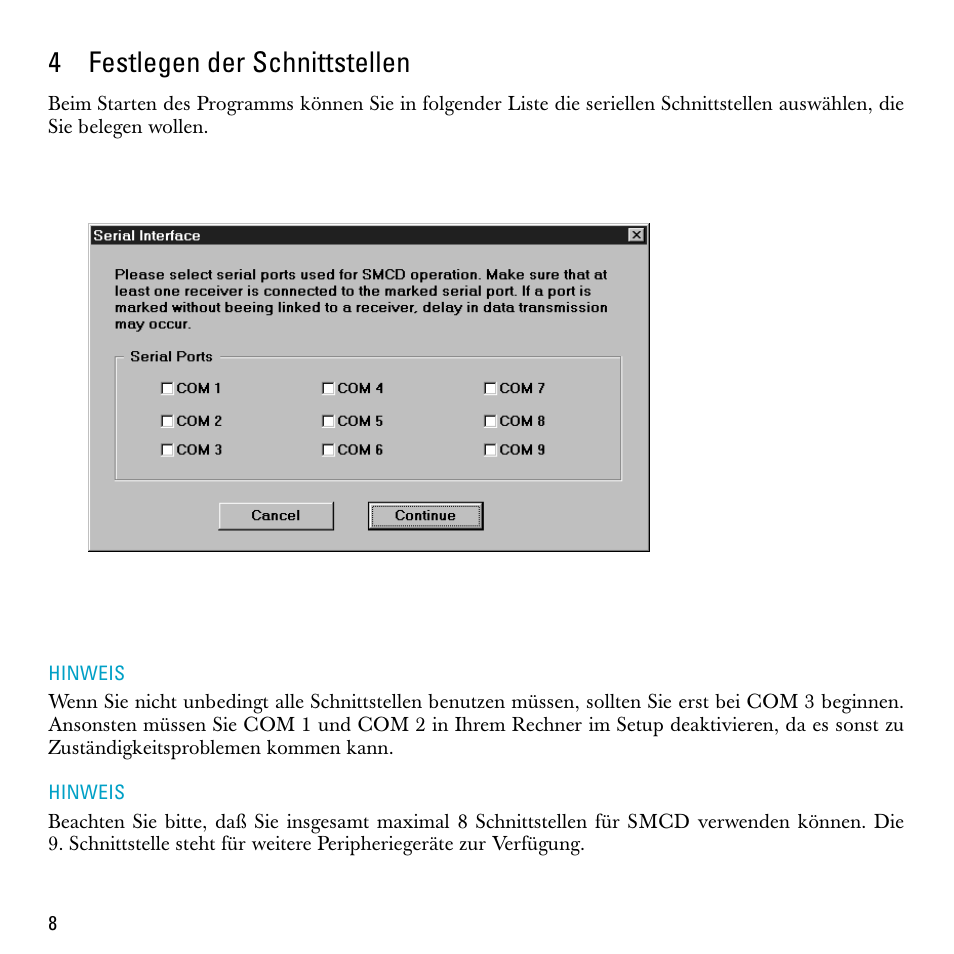 4 festlegen der schnittstellen, 4festlegen der schnittstellen | Sennheiser S-MCD 3000 HP User Manual | Page 8 / 134