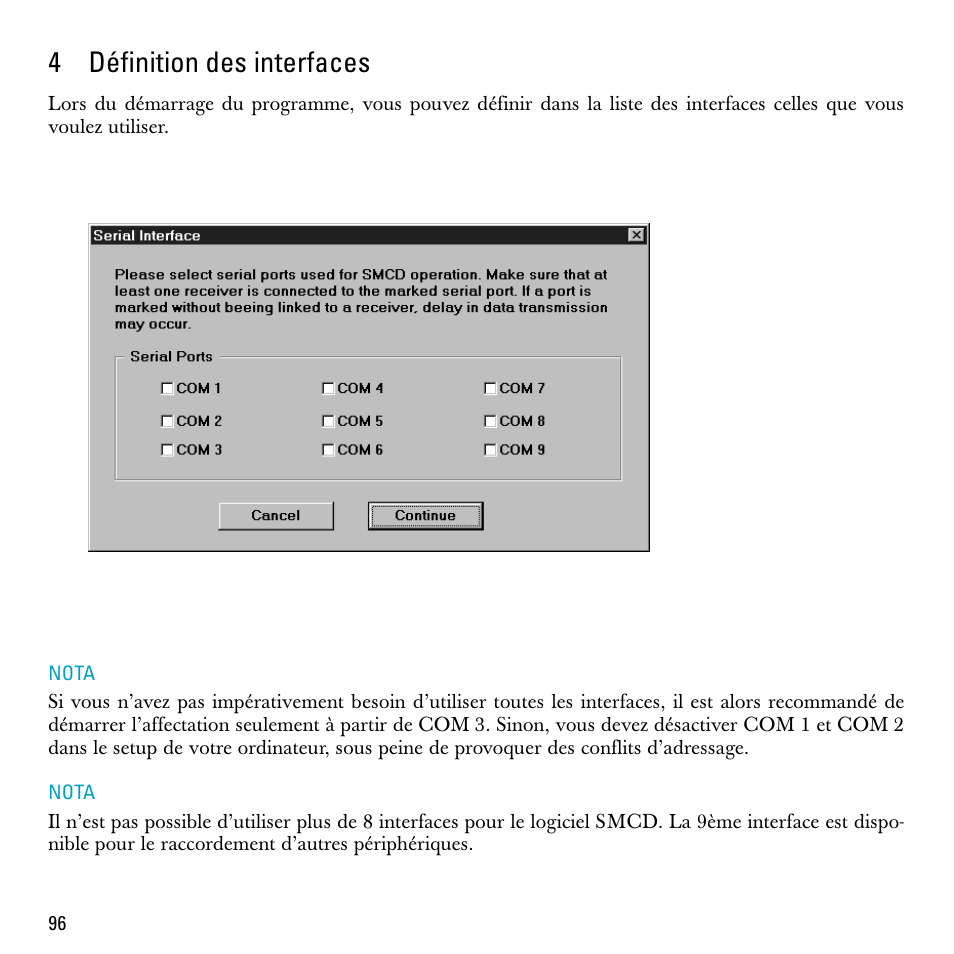 4 définition des interfaces, 4définition des interfaces | Sennheiser S-MCD 3000 HP User Manual | Page 96 / 134
