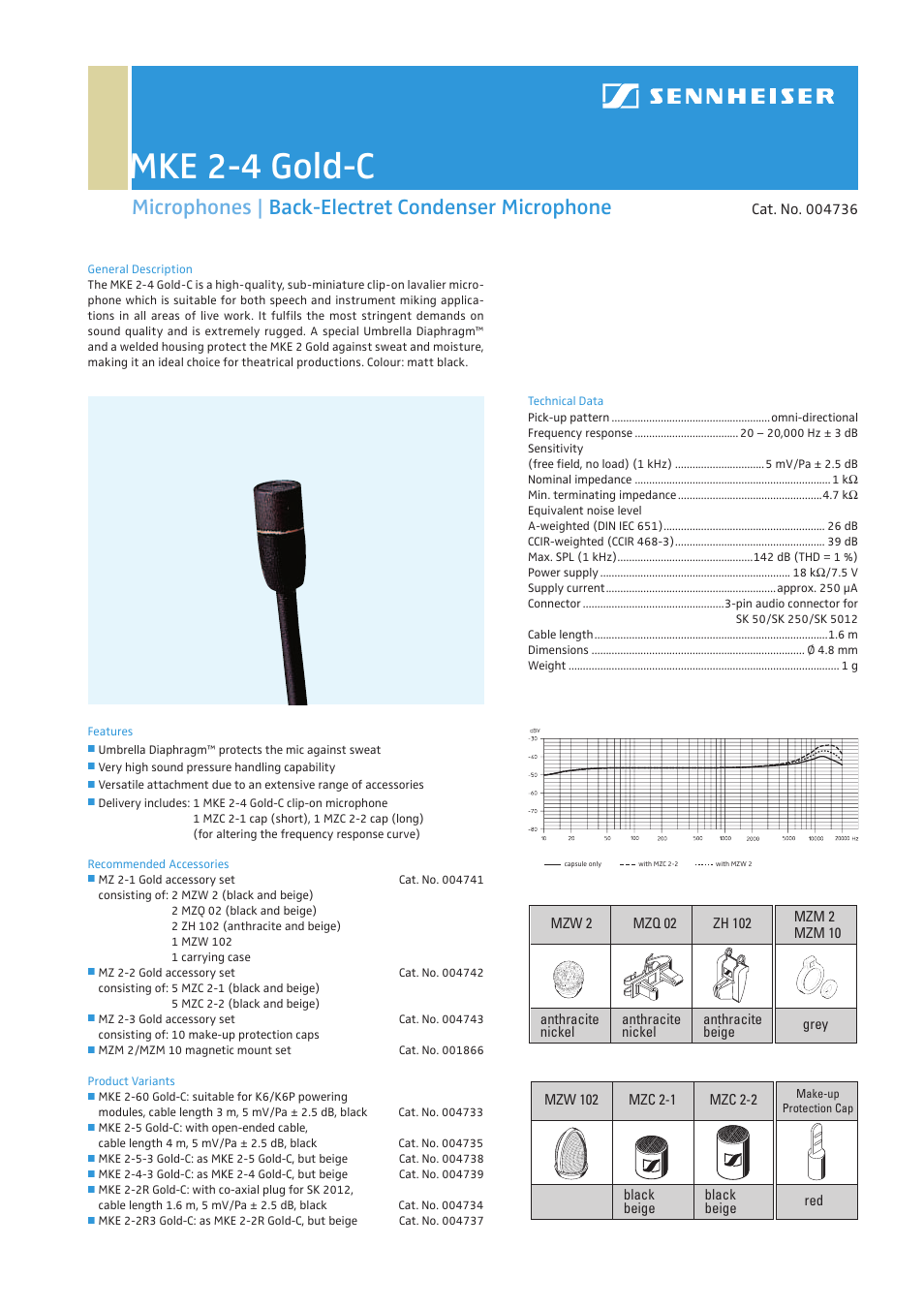 Sennheiser MKE 2-4 GOLD-C User Manual | 1 page